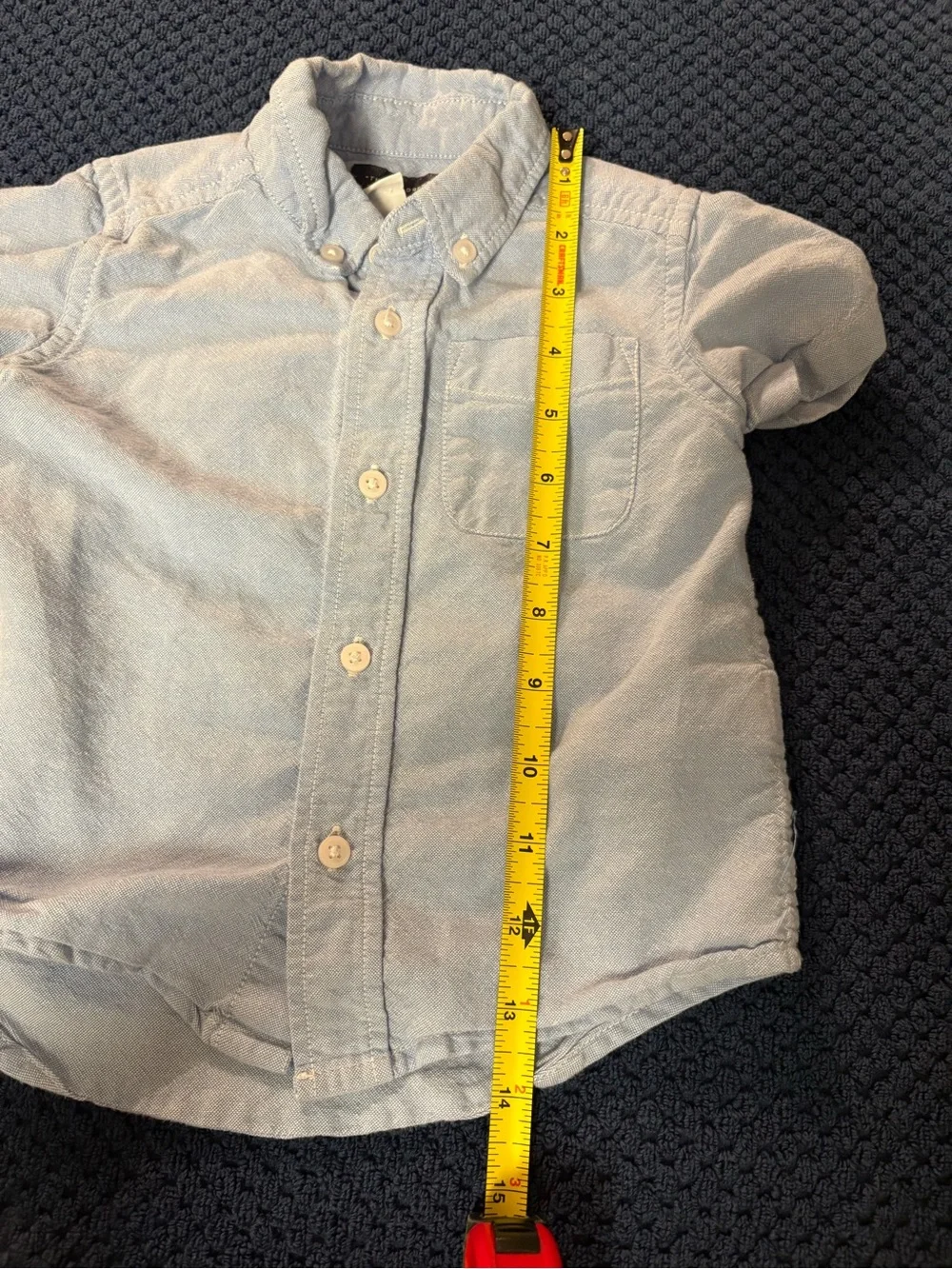 Carter's Dark Blue Elastic Waist kids Pants & Children’s Place Shirt 18-24 MO‎